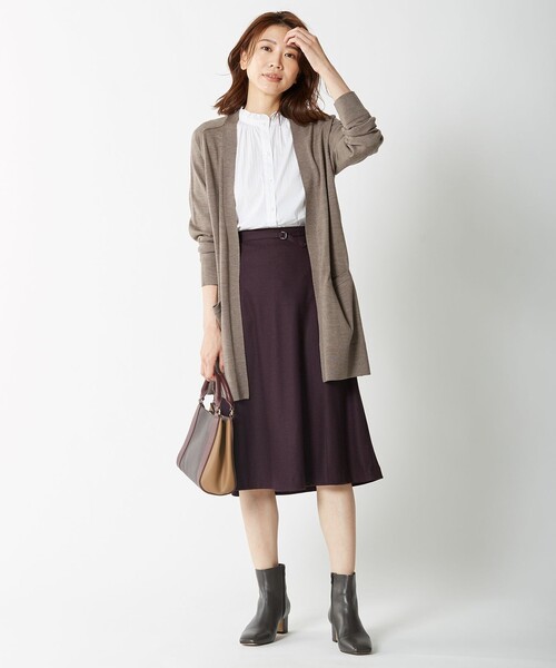 J.PRESS（ジェイプレス）の「【洗える】ウールスムースジャージー スカート（スカート・レディース・ネイビー系/ダルブルー系/グレー系/ベージュ系/ワイン系・T15/T13/T17）」の11枚目の写真