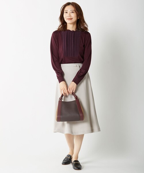 J.PRESS（ジェイプレス）の「【洗える】ウールスムースジャージー スカート（スカート・レディース・ネイビー系/ダルブルー系/グレー系/ベージュ系/ワイン系・T15/T13/T17）」の13枚目の写真