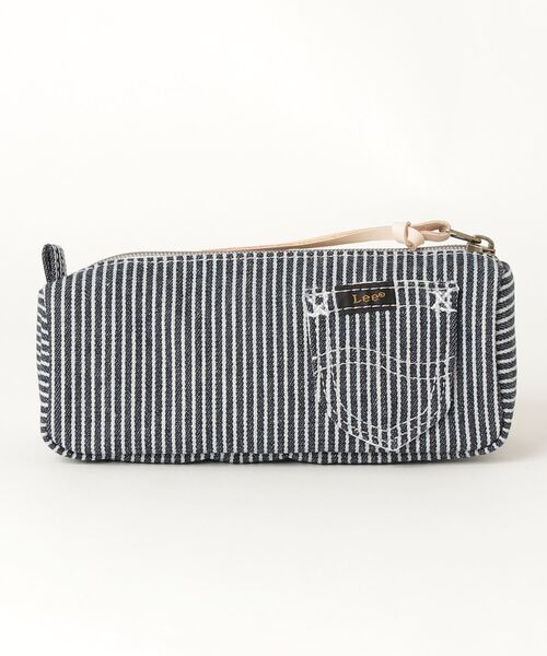 Lee（リー）の「Lee（リー）デニムマルチポーチ/ペンケース（ポーチ・レディース・オフホワイト/ネイビー/ストライプ・FREE）」の4枚目の写真