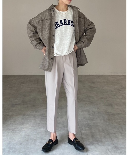 She's Closet(シーズクローゼット)の「ビッグシルエットヘリンボーン長袖シャツジャケット(ブルゾン・レディース・ブラック/ブラウン/グレー/ライトベージュ・FREE)」の14枚目の写真
