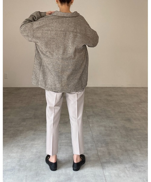 She's Closet(シーズクローゼット)の「ビッグシルエットヘリンボーン長袖シャツジャケット(ブルゾン・レディース・ブラック/ブラウン/グレー/ライトベージュ・FREE)」の18枚目の写真