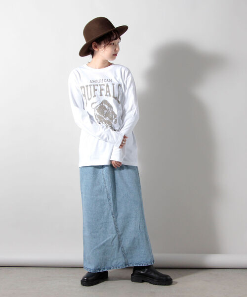 FREDY&GLOSTER（フレディアンドグロスター）の「バッファロー柄 ヘビーウェイト長袖Tシャツ（Tシャツ/カットソー・レディース・ブラック系その他4/グリーン系その他4/ホワイト系その他5/ブルー系その他7・38）」の5枚目の写真