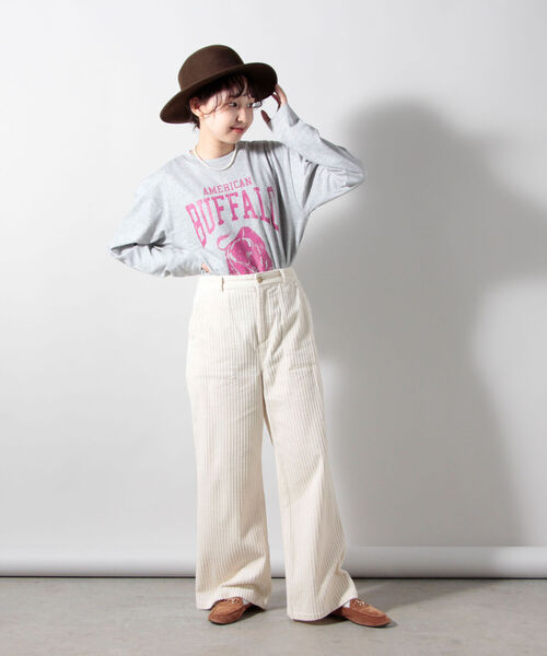 FREDY&GLOSTER（フレディアンドグロスター）の「バッファロー柄 ヘビーウェイト長袖Tシャツ（Tシャツ/カットソー・レディース・ブラック系その他4/グリーン系その他4/ホワイト系その他5/ブルー系その他7・38）」の17枚目の写真