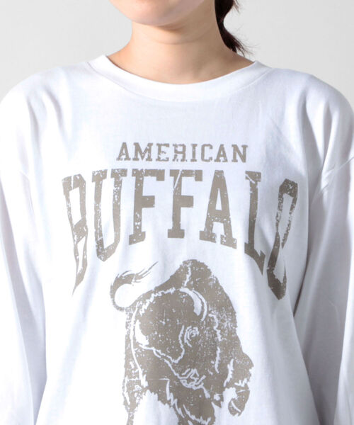 FREDY&GLOSTER（フレディアンドグロスター）の「バッファロー柄 ヘビーウェイト長袖Tシャツ（Tシャツ/カットソー・レディース・ブラック系その他4/グリーン系その他4/ホワイト系その他5/ブルー系その他7・38）」の10枚目の写真