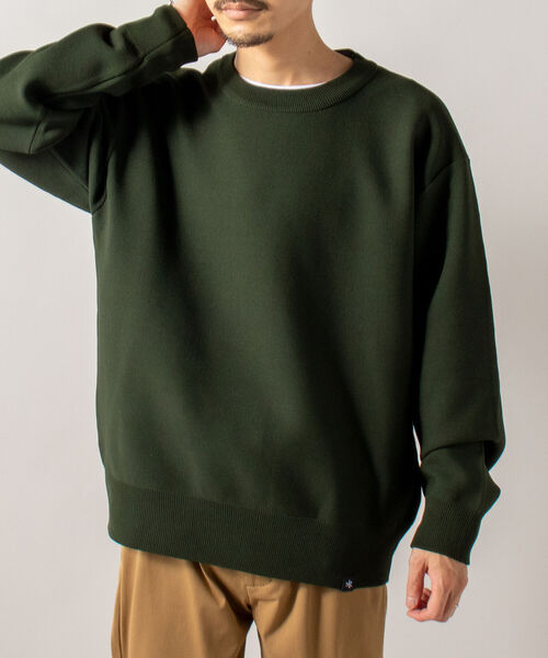 GLOSTER（グロスター）の「【GLOSTER/グロスター】《ニット＋カットソーの2点SET》テックレイヤードプルオーバーニット（ニット/セーター・メンズ・ライトグレー/ブラウン/オリーブ・MEDIUM/LARGE）」の8枚目の写真