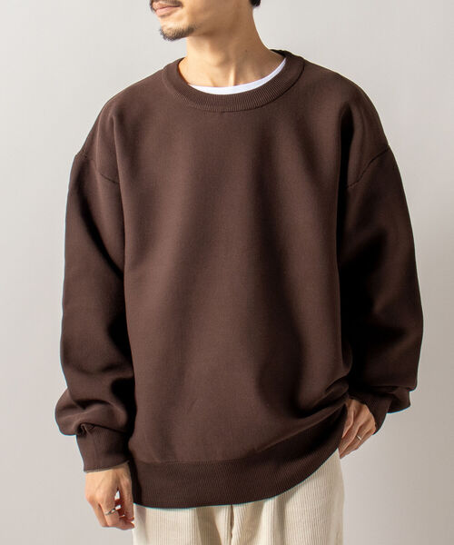 GLOSTER（グロスター）の「【GLOSTER/グロスター】《ニット＋カットソーの2点SET》テックレイヤードプルオーバーニット（ニット/セーター・メンズ・ライトグレー/ブラウン/オリーブ・MEDIUM/LARGE）」の5枚目の写真