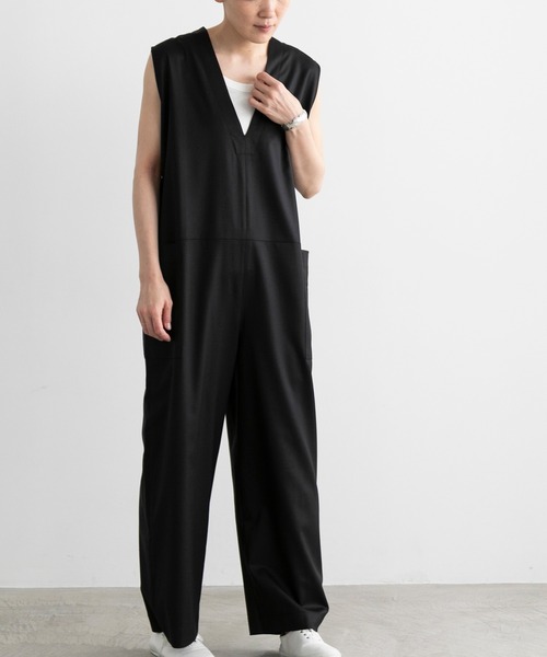 note et silence (ノートエシロンス)の「◇【 AMB100貨 】Honnete ジャンプスーツ(つなぎ/オールインワン・レディース・ブラック/グレー・1)」の12枚目の写真