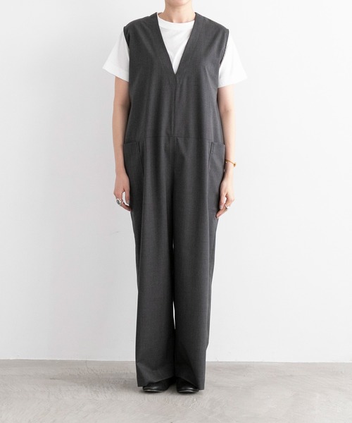 note et silence (ノートエシロンス)の「◇【 AMB100貨 】Honnete ジャンプスーツ(つなぎ/オールインワン・レディース・ブラック/グレー・1)」の8枚目の写真