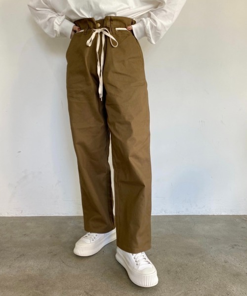nemne store(ネンネストア)の「どんぐりと遊ぶウエスト縛りストレートパンツ(その他パンツ・レディース・オリーブ/グリーン/スミクロ・SMALL/MEDIUM)」の6枚目の写真