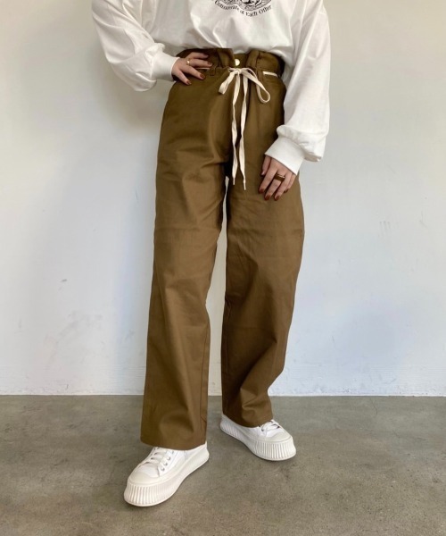 nemne store(ネンネストア)の「どんぐりと遊ぶウエスト縛りストレートパンツ(その他パンツ・レディース・オリーブ/グリーン/スミクロ・SMALL/MEDIUM)」の7枚目の写真