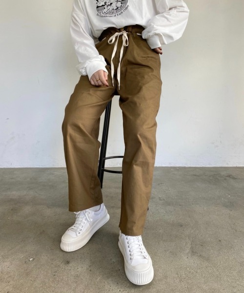 nemne store(ネンネストア)の「どんぐりと遊ぶウエスト縛りストレートパンツ(その他パンツ・レディース・オリーブ/グリーン/スミクロ・SMALL/MEDIUM)」の8枚目の写真