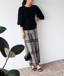 ELFRANK（エルフランク）の「ニットジャガードチェック柄ワイド