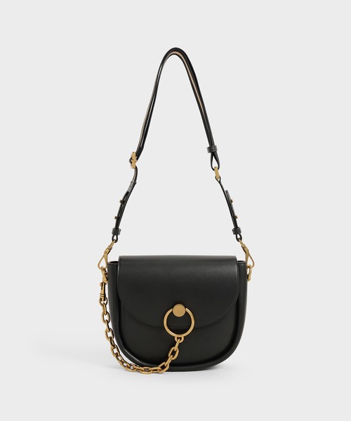 【 】◆CKJ チェーンサドルミニバッグ◆送料無料◆ CHARLES & KEITH（チャールズ & キース）の「チャンキーチェーン