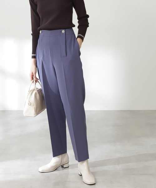 N.（N. Natural Beauty Basic）（エヌエヌナチュラルビューティーベーシック）の「◆ダブルボタンカーブパンツ（その他パンツ・レディース・ブルー/レンガ・MEDIUM）」の2枚目の写真