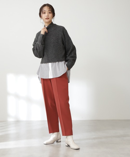 N.（N. Natural Beauty Basic）（エヌエヌナチュラルビューティーベーシック）の「◆ダブルボタンカーブパンツ（その他パンツ・レディース・ブルー/レンガ・MEDIUM）」の3枚目の写真