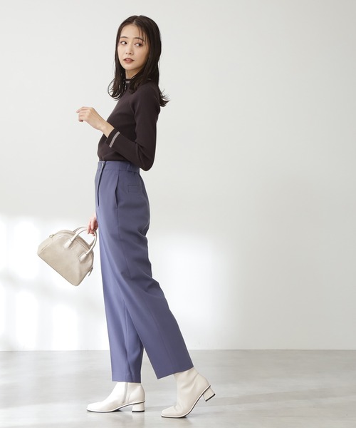 N.（N. Natural Beauty Basic）（エヌエヌナチュラルビューティーベーシック）の「◆ダブルボタンカーブパンツ（その他パンツ・レディース・ブルー/レンガ・MEDIUM）」の11枚目の写真