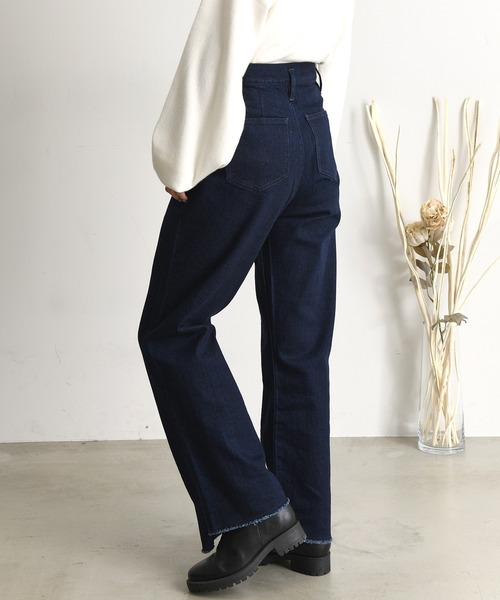 Dita(ディータ)の「21AW ノンウォッシュリサイクルデニム ハイウエストパンツ(デニムパンツ・レディース・ネイビー/ブルー/ブラック・M/L)」の3枚目の写真