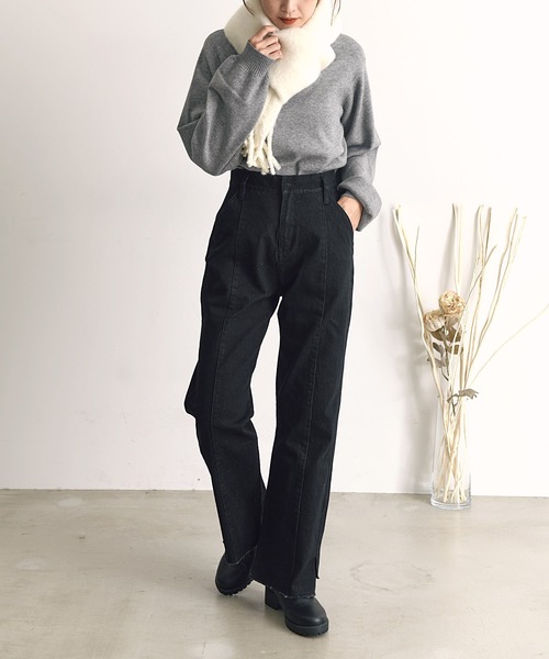 Dita(ディータ)の「21AW ノンウォッシュリサイクルデニム ハイウエストパンツ(デニムパンツ・レディース・ネイビー/ブルー/ブラック・M/L)」の2枚目の写真