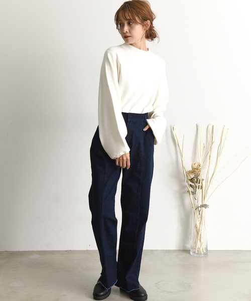 Dita(ディータ)の「21AW ノンウォッシュリサイクルデニム ハイウエストパンツ(デニムパンツ・レディース・ネイビー/ブルー/ブラック・M/L)」の8枚目の写真