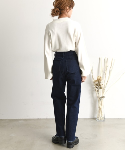 Dita(ディータ)の「21AW ノンウォッシュリサイクルデニム ハイウエストパンツ(デニムパンツ・レディース・ネイビー/ブルー/ブラック・M/L)」の9枚目の写真