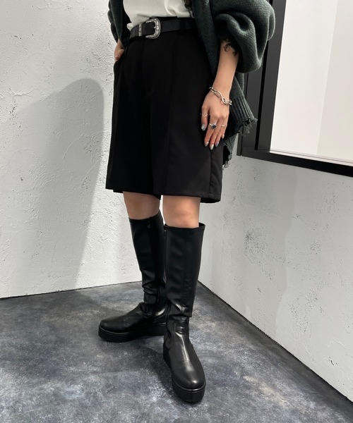 apres jour mignon（アプレジュールミニョン）の「ハーフパンツ【ZOZOTOWN限定アイテム】（その他パンツ・レディース・グリーン/ブラック・X-LARGE/フリー）」の4枚目の写真