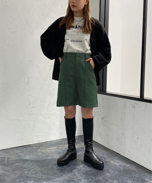 apres jour mignon（アプレジュールミニョン）の「ハーフパンツ【ZOZOTOWN限定アイテム】（その他パンツ・レディース・グリーン/ブラック・X-LARGE/フリー）」の18枚目の写真