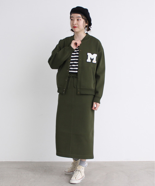 Dot＆Stripes CHILD WOMAN（ドットアンドストライプス　チャイルドウーマン）の「ecopet ニットブルゾン（ブルゾン・レディース・ベージュ/ネイビー/カーキ/サックスブルー・1）」の3枚目の写真