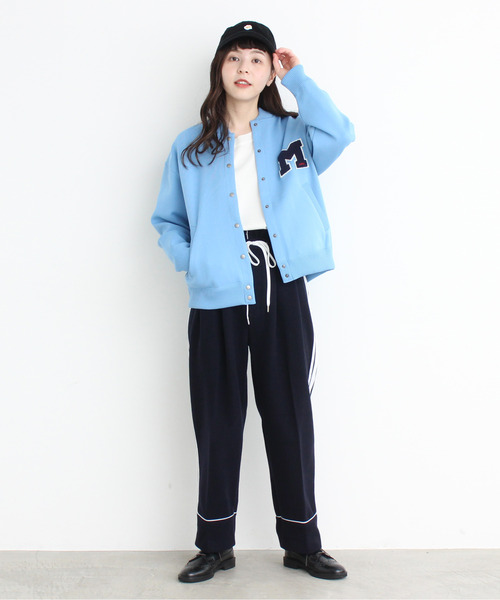 Dot＆Stripes CHILD WOMAN（ドットアンドストライプス　チャイルドウーマン）の「ecopet ニットブルゾン（ブルゾン・レディース・ベージュ/ネイビー/カーキ/サックスブルー・1）」の4枚目の写真