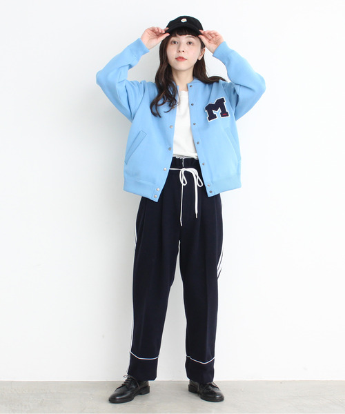 Dot＆Stripes CHILD WOMAN（ドットアンドストライプス　チャイルドウーマン）の「ecopet ニットブルゾン（ブルゾン・レディース・ベージュ/ネイビー/カーキ/サックスブルー・1）」の14枚目の写真