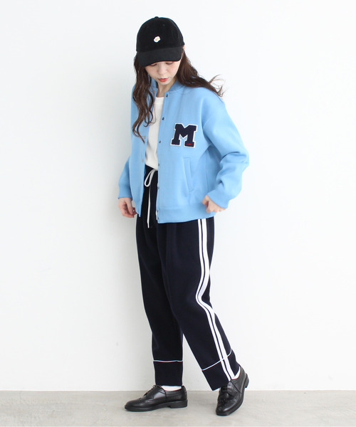 Dot＆Stripes CHILD WOMAN（ドットアンドストライプス　チャイルドウーマン）の「ecopet ニットブルゾン（ブルゾン・レディース・ベージュ/ネイビー/カーキ/サックスブルー・1）」の10枚目の写真