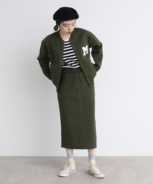 Dot＆Stripes CHILD WOMAN（ドットアンドストライプス　チャイルドウーマン）の「ecopet ニットブルゾン（ブルゾン・レディース・ベージュ/ネイビー/カーキ/サックスブルー・1）」の8枚目の写真