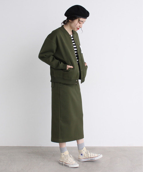 Dot＆Stripes CHILD WOMAN（ドットアンドストライプス　チャイルドウーマン）の「ecopet ニットブルゾン（ブルゾン・レディース・ベージュ/ネイビー/カーキ/サックスブルー・1）」の9枚目の写真