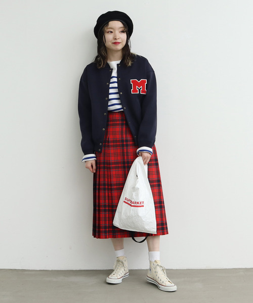 Dot＆Stripes CHILD WOMAN（ドットアンドストライプス　チャイルドウーマン）の「ecopet ニットブルゾン（ブルゾン・レディース・ベージュ/ネイビー/カーキ/サックスブルー・1）」の22枚目の写真