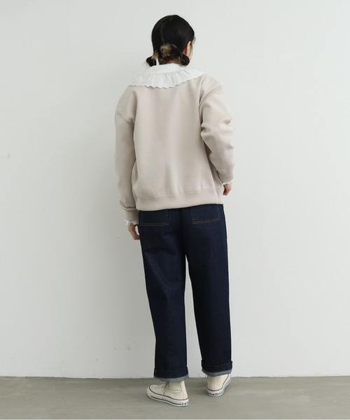 Dot＆Stripes CHILD WOMAN（ドットアンドストライプス　チャイルドウーマン）の「ecopet ニットブルゾン（ブルゾン・レディース・ベージュ/ネイビー/カーキ/サックスブルー・1）」の16枚目の写真