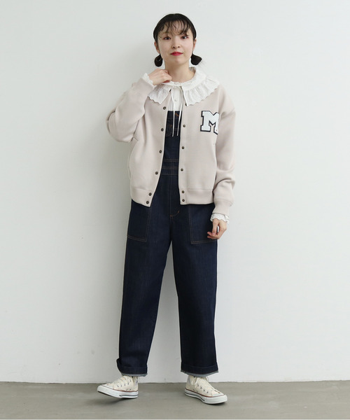 Dot＆Stripes CHILD WOMAN（ドットアンドストライプス　チャイルドウーマン）の「ecopet ニットブルゾン（ブルゾン・レディース・ベージュ/ネイビー/カーキ/サックスブルー・1）」の17枚目の写真