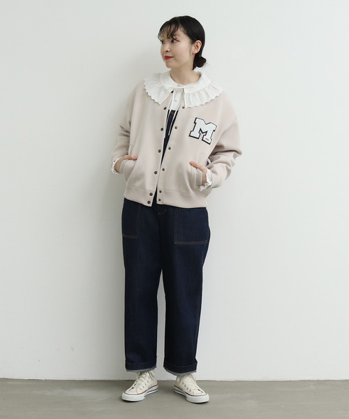 Dot＆Stripes CHILD WOMAN（ドットアンドストライプス　チャイルドウーマン）の「ecopet ニットブルゾン（ブルゾン・レディース・ベージュ/ネイビー/カーキ/サックスブルー・1）」の18枚目の写真