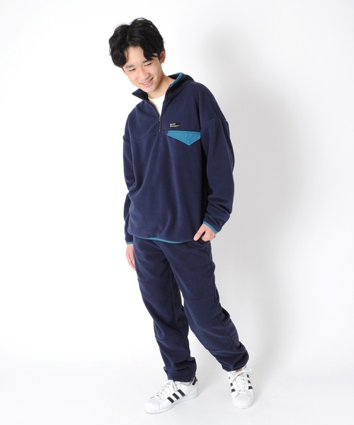 GLAZOS（グラソス）の「【セットアイテム】フリース・ハーフジップトレーナー＋イージーパンツ（スウェット・キッズ・ブラック/ネイビー/グレー・130cm/140cm/150cm/160cm/170cm）」の3枚目の写真