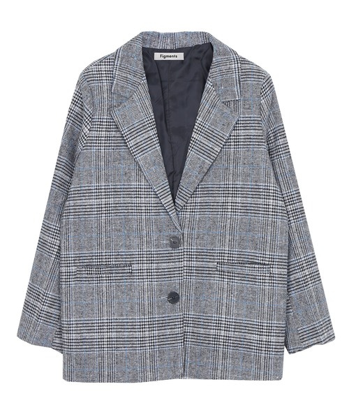 Figments（フィグメンツ）の「チェックテーラードジャケット（テーラードジャケット・レディース・グレー・FREE）」の8枚目の写真