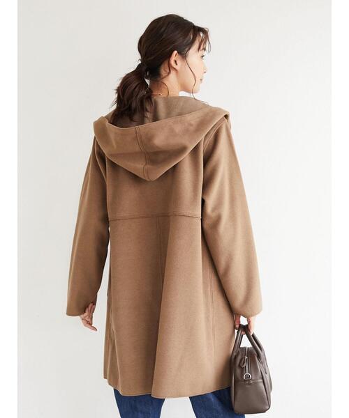 CRAFT STANDARD BOUTIQUE(クラフトスタンダードブティック)の「圧縮起毛ロングコート *◆(ノーカラーコート・レディース・ブラウン/グリーン/イエロー/ナチュラル・FREE)」の5枚目の写真