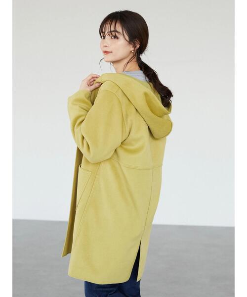 CRAFT STANDARD BOUTIQUE(クラフトスタンダードブティック)の「圧縮起毛ロングコート *◆(ノーカラーコート・レディース・ブラウン/グリーン/イエロー/ナチュラル・FREE)」の13枚目の写真