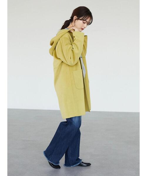 CRAFT STANDARD BOUTIQUE(クラフトスタンダードブティック)の「圧縮起毛ロングコート *◆(ノーカラーコート・レディース・ブラウン/グリーン/イエロー/ナチュラル・FREE)」の15枚目の写真