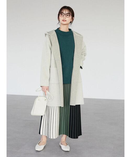 CRAFT STANDARD BOUTIQUE(クラフトスタンダードブティック)の「圧縮起毛ロングコート *◆(ノーカラーコート・レディース・ブラウン/グリーン/イエロー/ナチュラル・FREE)」の18枚目の写真
