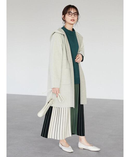 CRAFT STANDARD BOUTIQUE(クラフトスタンダードブティック)の「圧縮起毛ロングコート *◆(ノーカラーコート・レディース・ブラウン/グリーン/イエロー/ナチュラル・FREE)」の19枚目の写真