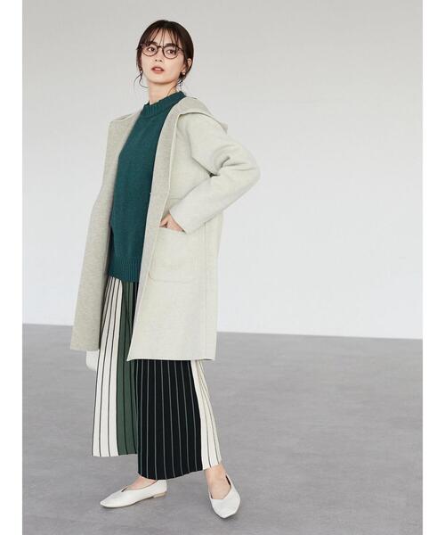 CRAFT STANDARD BOUTIQUE(クラフトスタンダードブティック)の「圧縮起毛ロングコート *◆(ノーカラーコート・レディース・ブラウン/グリーン/イエロー/ナチュラル・FREE)」の20枚目の写真