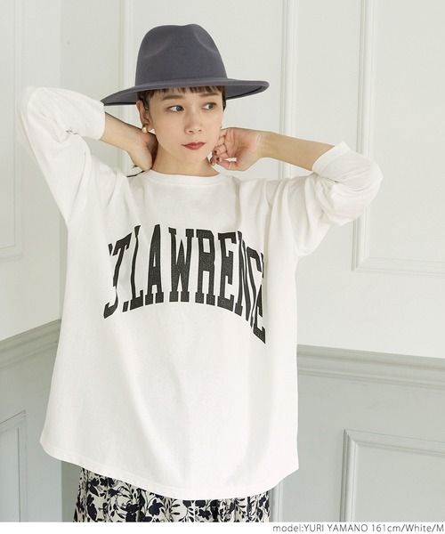 coca（coca）（コカ）の「ビッグシルエットプリントロンTee（Tシャツ/カットソー・レディース・ホワイト/チャコールグレー/グレー・M/L）」の4枚目の写真