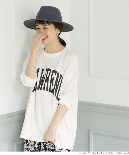 coca（coca）（コカ）の「ビッグシルエットプリントロンTee（Tシャツ/カットソー・レディース・ホワイト/チャコールグレー/グレー・M/L）」の6枚目の写真