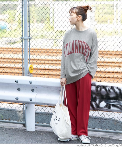 coca（coca）（コカ）の「ビッグシルエットプリントロンTee（Tシャツ/カットソー・レディース・ホワイト/チャコールグレー/グレー・M/L）」の12枚目の写真