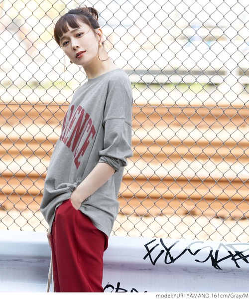 coca（coca）（コカ）の「ビッグシルエットプリントロンTee（Tシャツ/カットソー・レディース・ホワイト/チャコールグレー/グレー・M/L）」の13枚目の写真