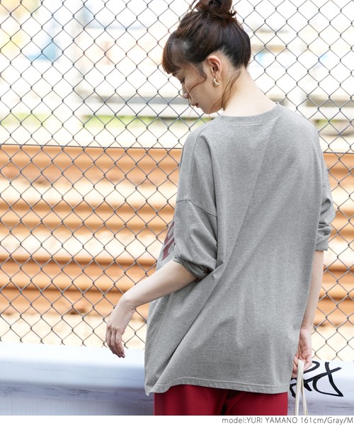 coca（coca）（コカ）の「ビッグシルエットプリントロンTee（Tシャツ/カットソー・レディース・ホワイト/チャコールグレー/グレー・M/L）」の14枚目の写真