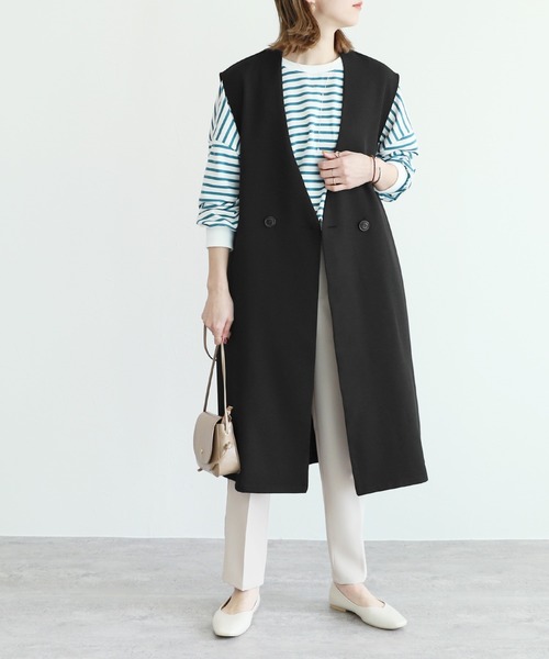 reca（レカ）の「ロングベスト（ベスト・レディース・ブラック/ライトベージュ・M）」の7枚目の写真